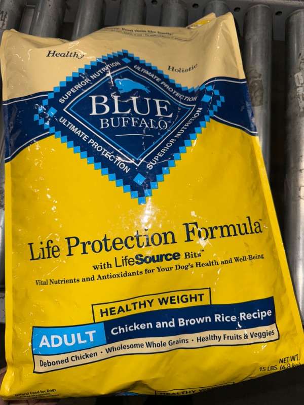 Photo 2 of *BAG TAPED// BB 04-27-2025*** Blue Buffalo Life Protection Formula Natural Adult Healthy Weight Dry Dog Food, Chicken and Brown Rice 15-lb