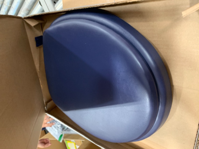 Photo 2 of * MINOR DAMAGE* Bemis 200SLOWT 364 Round Closed Front Plastic Toilet Seat with Cover, Colonial Blue
