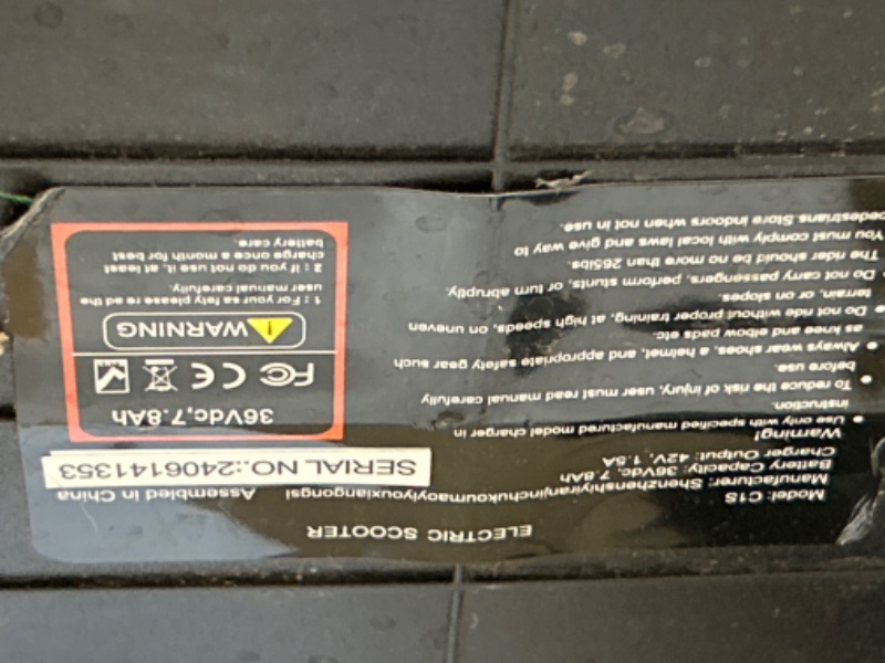 Photo 3 of *** UNKNOWN IF MISSING PARTS CANNOT FULLY TEST.  . *** Gyroshoes C1S Electric Scooter with Dual Baskets, 550W Motor, 18.6MPH, Dual Disc Brakes, LED Display, Ideal for Adults, Groceries, and Pets, C1S-MCY