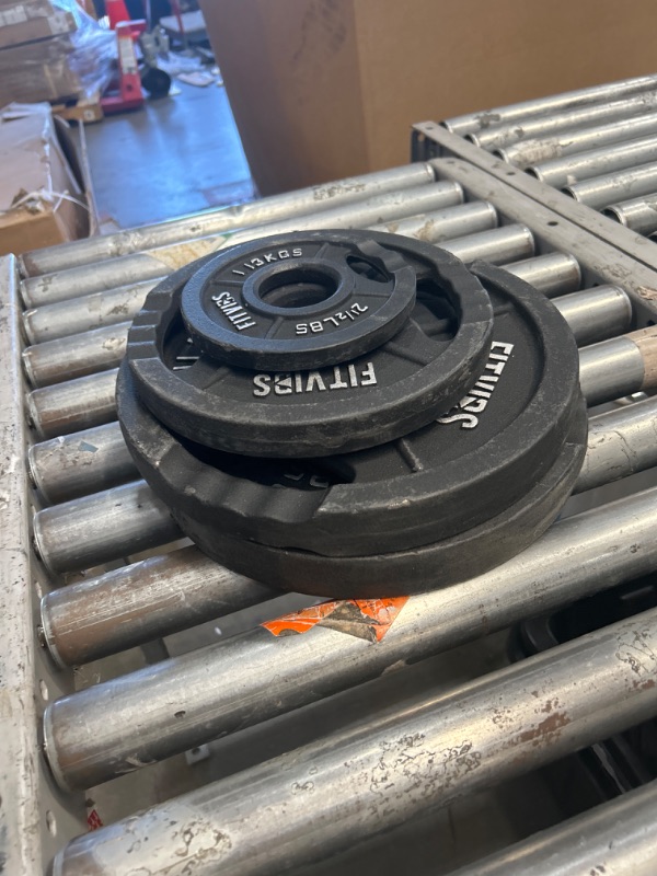 Photo 2 of *** MISSING SOME ACCESSORIES *** Signature Fitness Cast Iron Olympic 2-Inch Weight Plates Including 7FT Olympic Barbell, 130-Pound, 300-Pound or 325-Pound Set, Multiple Packages 130LB Set with Barbell Style #2