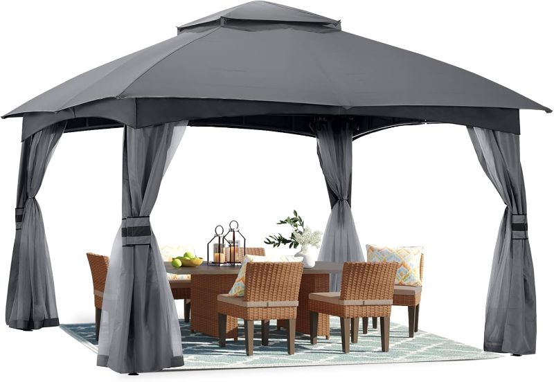 Photo 1 of ABCCANOPY 8x8 Outdoor Gazebo - Patio Gazebo with Mosquito Netting, Outdoor Canopies for Shade and Rain for Lawn, Garden, Backyard & Deck (Dark Gray)