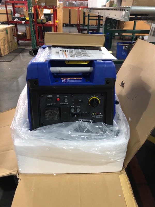 Photo 9 of ***USED - LEAKING OIL - UNABLE TO TEST - PARTS LIKELY MISSING - SEE PICTURES***
Westinghouse Outdoor Power Equipment 5000 Peak Watt Super Quiet Portable Inverter Generator, Remote Electric Start with Auto Choke, RV Ready 30A Outlet, Gas Powered, CO Sensor