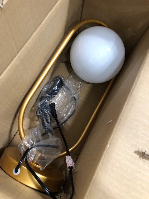 Photo 2 of **UNABLE TO TEST**
ELYCCUPA Bedside Table Lamp Modern Brass Desk Lamp with Glass Globe Mid-Centruy Table Light for Bedroom Living Room Home Office