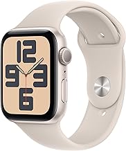 Photo 1 of Apple Watch SE (2nd Gen) [GPS 44mm] Smartwatch with Starlight Aluminum Case with Starlight Sport Band S/M. Fitness & Sleep Tracker, Crash Detection, Heart Rate Monitor