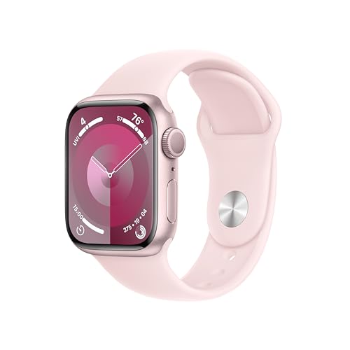 Photo 1 of Apple Watch Series 9 GPS 41mm Aluminum Case with Light Pink Sport Band (Small/Medium) - Pink