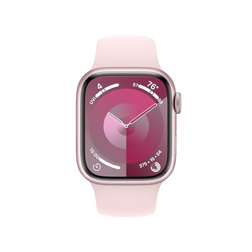 Photo 2 of Apple Watch Series 9 GPS 41mm Aluminum Case with Light Pink Sport Band (Small/Medium) - Pink