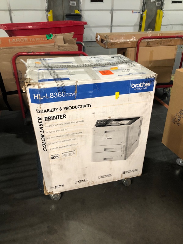 Photo 5 of  **TRUCK OR TRAILER PICKUP** Brother Printer HLL8360CDWT Business Color Laser Printer with Duplex Printing, Wireless Networking and Dual Trays