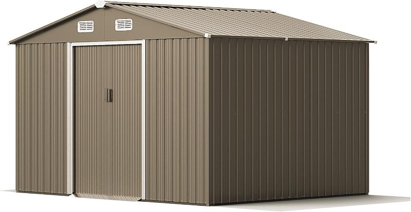 Photo 1 of (Package 3 of 3)
Gotland 10FT x 8FT Metal Storage Shed for Outdoor with Design of Lockable Slide Doors and Air Vent, Tiny House Utility and Tool Storage for Garden, Backyard, Patio Lawn
**Partial**