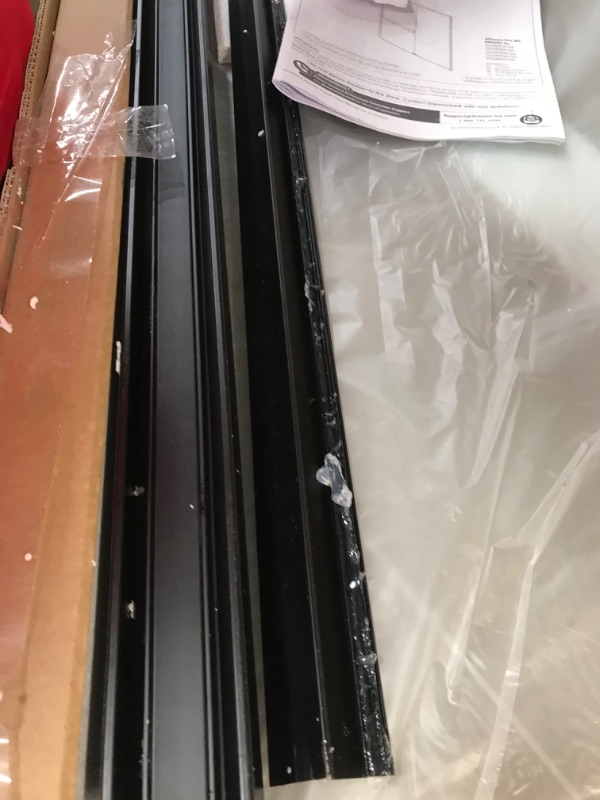 Photo 3 of ***TRUCK/TRAILER PICKUP ONLY - PREVIOUSLY USED - LIKELY MISSING PARTS - UNABLE TO VERIFY FUNCTIONALITY - SEE PICTURES***
DreamLine Alliance Pro BG 56-60 in. W x 70 3/8 in. H Semi-Frameless Sliding Shower Door in Matte Black and Clear Glass