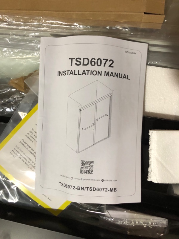 Photo 5 of ***PALLETIZED ITEM - TRUCK/TRAILER PICKUP ONLY - PREVIOUSLY OPENED - LIKELY MISSING PARTS***
GETPRO Shower Door 56-60 in. W x 72 in. H Semi-Frameless Double Sliding Glass Shower Doors, Bypass Glass Door for Walk-in Shower with 5/16 inch Tempered Glass Mat