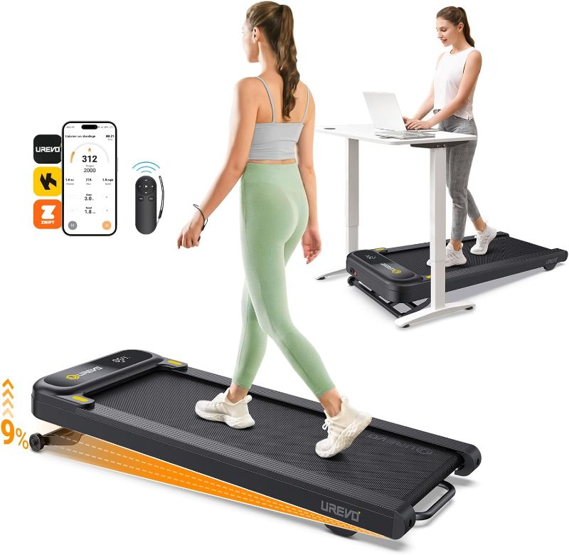 Photo 1 of ***USED - MISSING PARTS - UNTESTED - SEE COMMENTS***
UREVO Walking Pad Treadmill with Incline, 2.5 HP Under Desk Treadmill, Foldable Treadmill for Home Office, Compact Treadmill with Remote Control