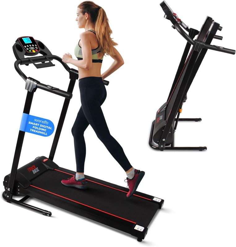 Photo 1 of ***MISSING HARDWARE***
SereneLife Folding Treadmill - Foldable Home Fitness Equipment with LCD for Walking & Running - Cardio Exercise Machine - Preset and Adjustable Programs