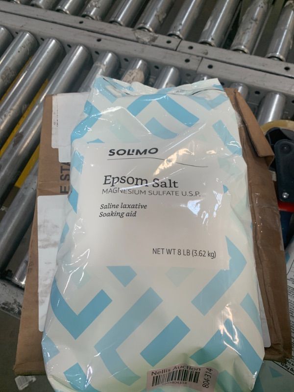 Photo 2 of Amazon Brand - Solimo Epsom Salt Soak, Magnesium Sulfate 8 Pound (Pack of 1)