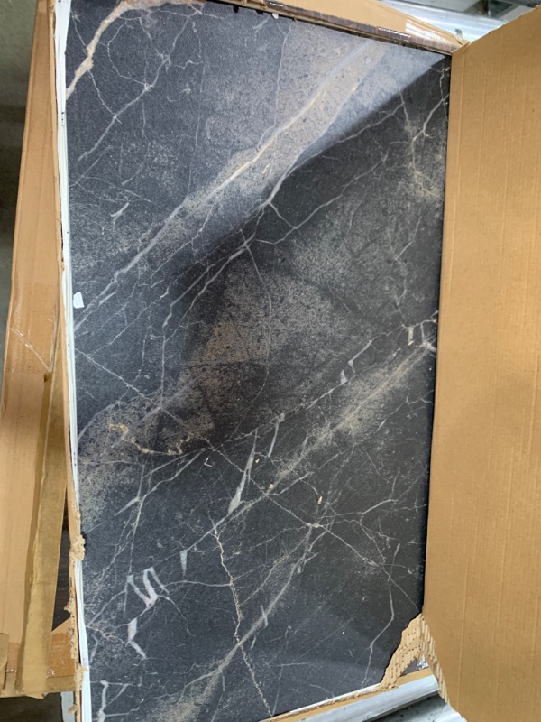 Photo 1 of Art3d Large Peel and Stick Floor Tile, 12-Pack 23.6 x 23.6in. Covers 46.5 Sq.ft, Waterproof Vinyl Flooring Tiles Self Adhesive for Kitchen, Bathroom & Bedroom - Dark Marble