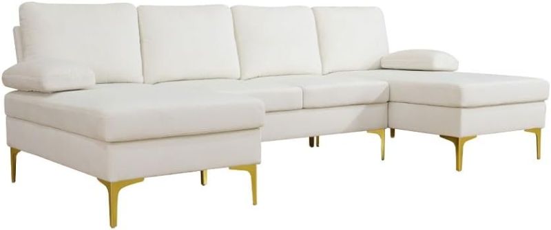 Photo 1 of (LEFT CHAISE ONLY)
Beige Flannel U-shaped three-piece Living Room/Home/Bedroom/Office/Apartment Sofa Set FU2001(Beige, FU2001)