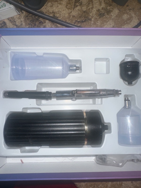 Photo 1 of Airbrush Rechargeable Cordless Airbrush-Kit Compressor - 30Psi High Pressure Airbrush Gun with Hose Wireless Air Brush for Painting,Makeup,Barber, Nail Art, Cake Decor