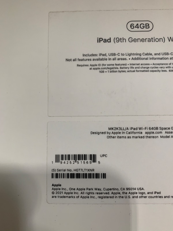 Photo 6 of Apple iPad (9th Generation): with A13 Bionic chip, 10.2-inch Retina Display, 64GB, Wi-Fi + 4G LTE Cellular, 12MP front/8MP Back Camera, Touch ID, All-Day Battery Life – Space Gray
