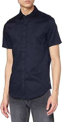 Photo 2 of Armani Exchange Men's Short Sleeve Stretch Cotton-Satin Button Up size XL