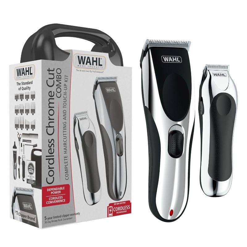 Photo 1 of 
Wahl Clipper Cordless Chrome Pro Hair Clippers for Men and Battery Hair Trimmer Combo for Full Haircuts and Touch-Up Trims – Model 3026590