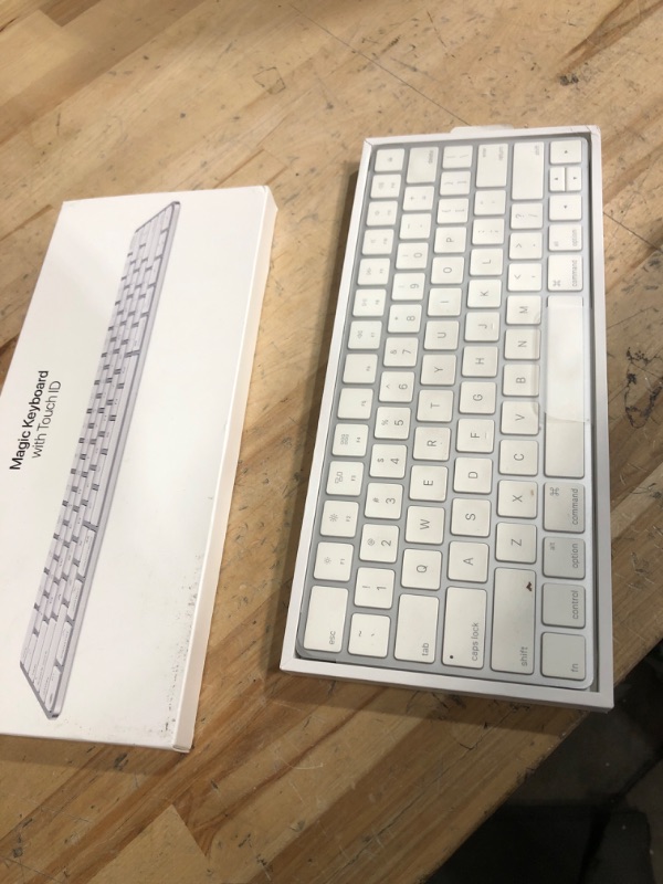 Photo 2 of Apple Magic Keyboard with Touch ID: Wireless, Bluetooth, Rechargeable. Works with Mac Computers with Apple Silicon; US English - White Keys