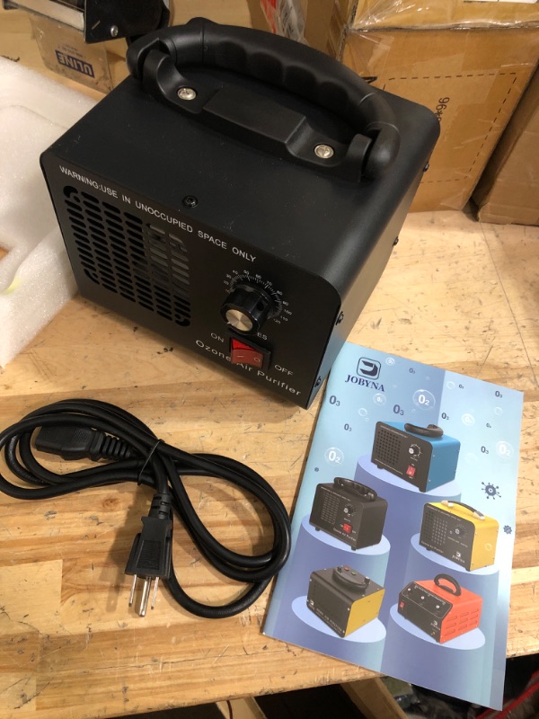 Photo 3 of ***USED - LIKELY MISSING PARTS - UNABLE TO VERIFY FUNCTIONALITY***
JOBYNA Ozone Generator Air purifier, 6000mg/h Ozone Machine Odor Removal, 120min Time Setting, Auto Shut Off Ozonator Ozone Machine for Car, Room, House, Smoke, and Pet