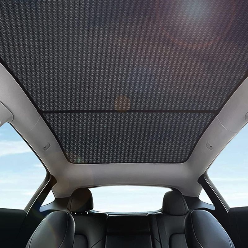 Photo 1 of (IN WHITE) Topfit for Model Y Sunshade Roof Window Insulation UV Rays Protection Sun Shade for Tesla Model Y Heat Blocking Shades (Off-White)