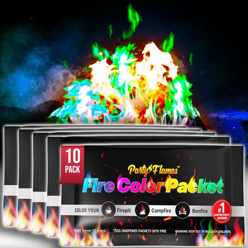 Photo 1 of *7 PACK* Fire Color Changing Packets Fire Pit (7 Pack) - Perfect for Any Campfire, Bonfire, Fire Pits & Outdoor Fireplaces - Perfect Magic Fire Cosmic Mystical Fire Campfire Accessories - Camping Games
