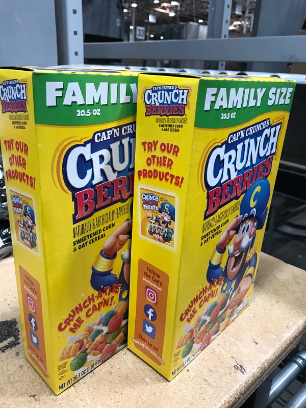 Photo 2 of *3/8/2025* 2 PACK Capn Crunch Berries Family Size Cereal - 20.5oz