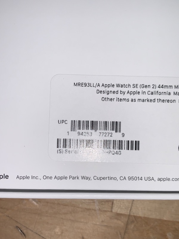 Photo 1 of Apple Watch SE (2nd Gen) [GPS 44mm] Smartwatch with Midnight Aluminum Case with Midnight Sport Band M/L. Fitness and Sleep Tracker