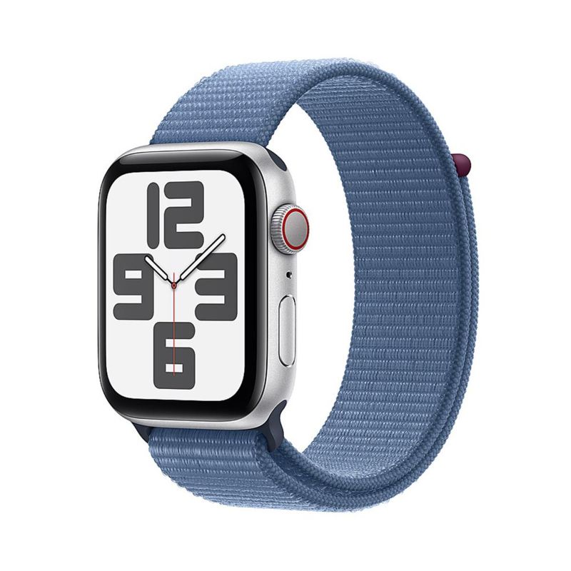 Photo 1 of Apple Watch SE 2nd Generation (GPS) 40mm Silver Aluminum Case with Winter Blue Sport Loop - Silver