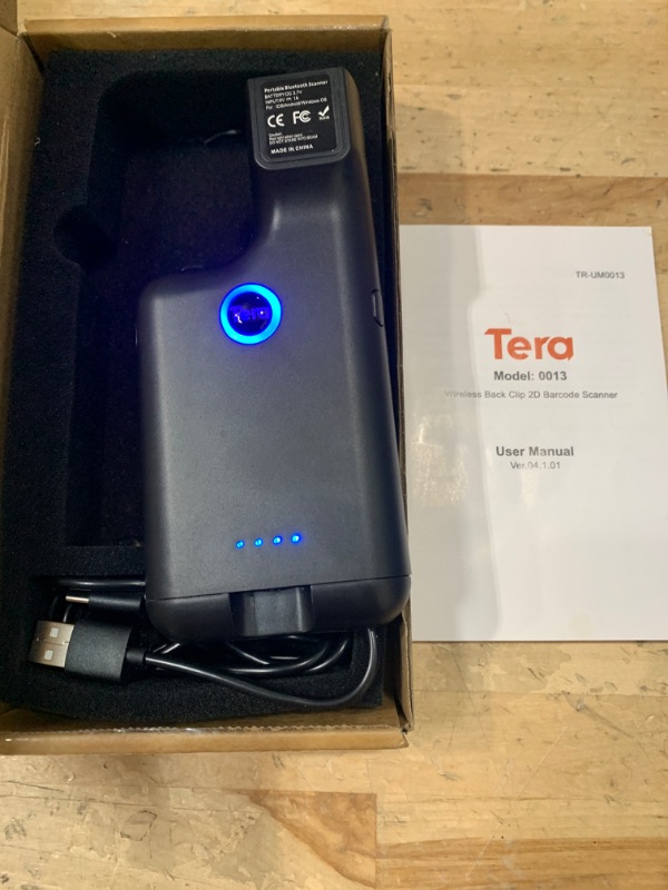 Photo 2 of **UNABLE TO FULLY TEST** Tera Wireless 1D 2D QR Barcode Scanner Portable Back Clip 3 in 1 2.4GHz Wireless & USB Wired & Compatible with Bluetooth Mini Pocket Bar Code Reader F
