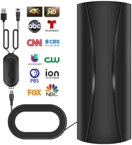 Photo 1 of 1100 Miles Range Strongest TV Antenna, Digital TV Antenna for Smart TV with High Gain Amplifier, HD Antenna for TV Indoor 4K for Local Channels-Long Range TV Antenna Support 8K, 1080P-36ft Coax Cable