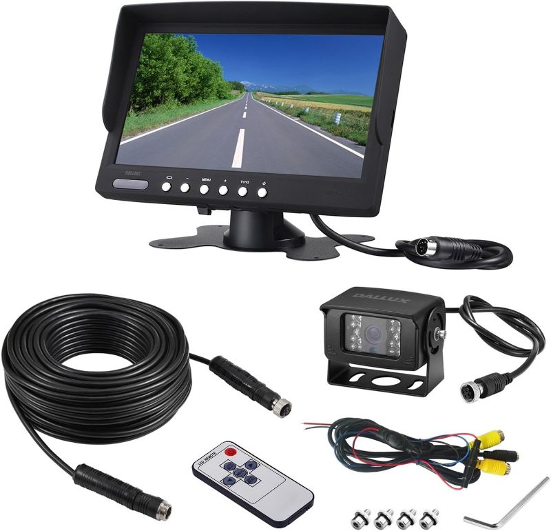 Photo 1 of 
Truck Backup Camera Monitor kit,Heavyduty Vehicle Waterproof Night Vision Wide Angle Rearview Cab Cam+7 inch Screen+66ft Extension Cable for Bus/Van/Fifth