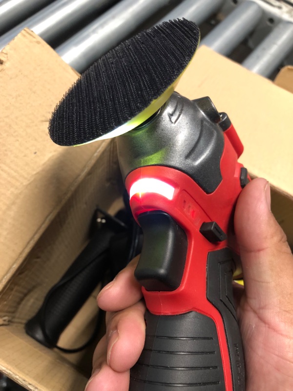 Photo 3 of **FLASHLIGHT FUNCTION DOES NOT TURN OFF*
Cordless Buffer Polisher, 12V Mini Wax Buffer & Sander with 2 X 2.5Ah Battery & Charger, 1/2/3" Backing Plate, 40pcs Polishing Pads, Variable Speed for Car Detailing/Buffing/Sanding/Waxing