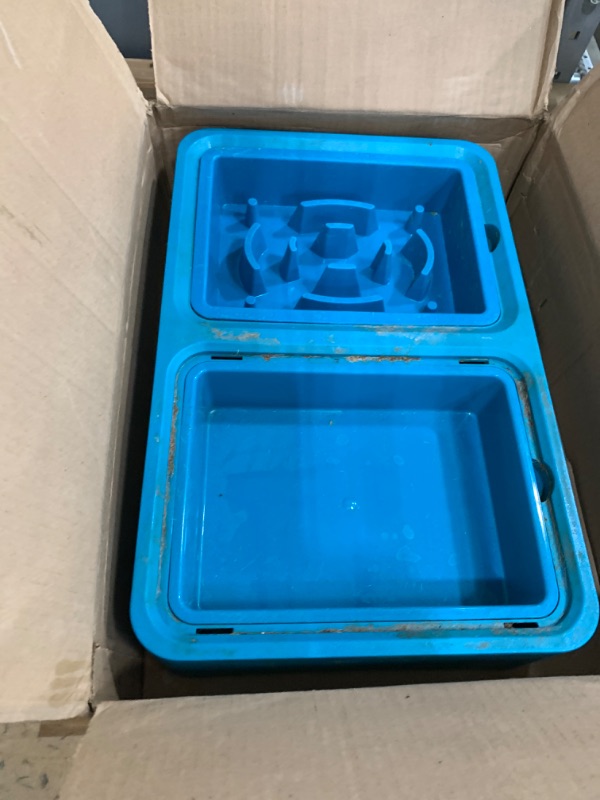 Photo 2 of **USED**
UPSKY 3-in-1 Elevated Dog Bowls Slow Feeder, 4 Height Adjustable Raised Dog Bowl Stand No Spill Dog Water Bowl Dispenser, Stainless Steel Dog Food Bowl and Water Bowl for Small Medium Dogs, Blue