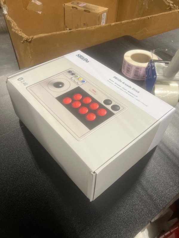 Photo 2 of 8BitDo Retro Arcade Fight Stick 8 Way Joystick with 2 Dedicated Macro Buttons and Turbo Function for Switch and PC Windows, Support Wireless Bluetooth, 2.4G Receiver and Wired USB-C Cable Connection