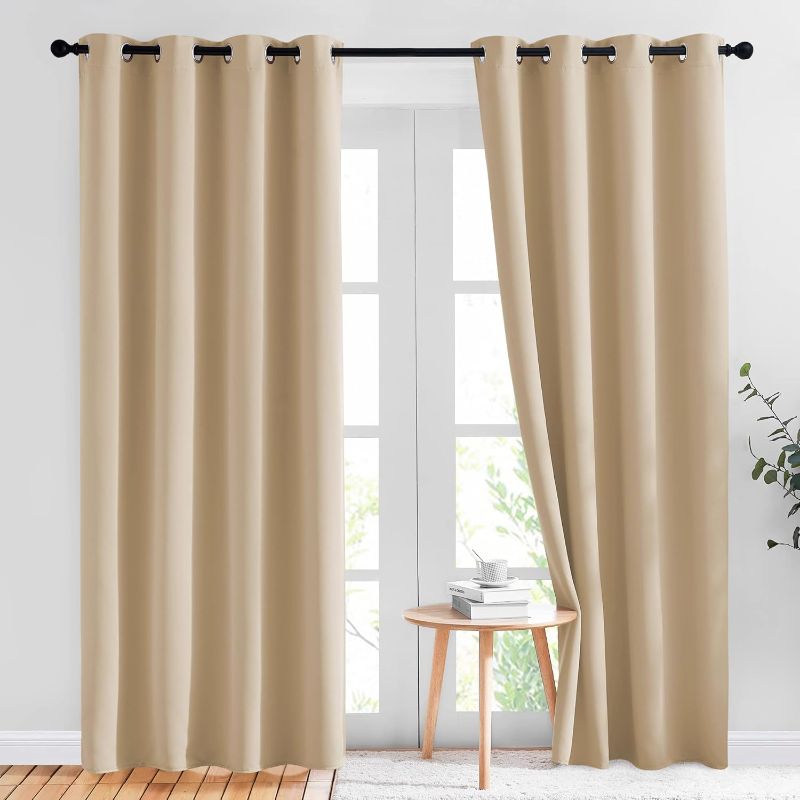 Photo 1 of 
NICETOWN Biscotti Beige Blackout Curtains 84 inches Long for Bedroom - Thermal Insulated Solid Grommet Room Darkening Window Treatments Sound Reducing for...