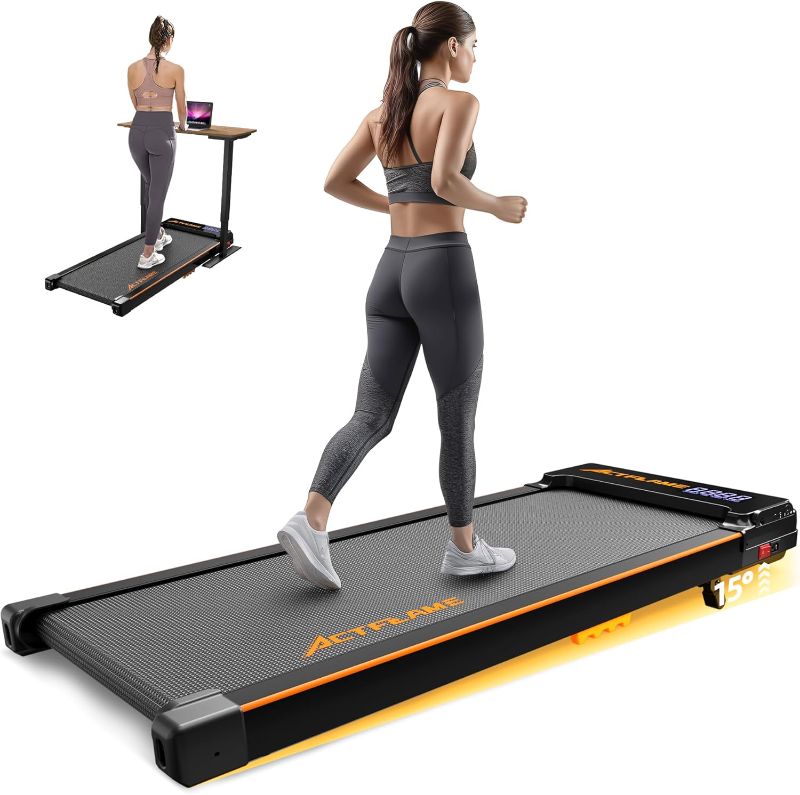 Photo 1 of ***Missing main power cord*** ***Untested*** Walking Pad with Incline, Portable Treadmill for Home, 4 in 1 Walking Pad Incline with Remote Control 265LB Capacity, 2.5HP Compact Treadmill with LED Display for Walking and Running