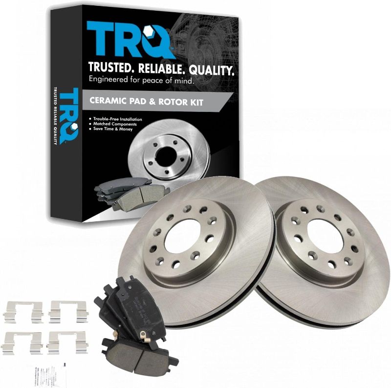 Photo 1 of ***Damaged packaging and loose parts*** TRQ Front Brake Pad & Rotor Kit Brake Pads Brake Rotor Ceramic