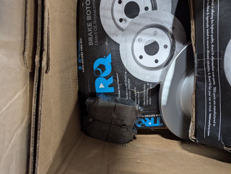 Photo 5 of ***Damaged packaging and loose parts*** TRQ Front Brake Pad & Rotor Kit Brake Pads Brake Rotor Ceramic