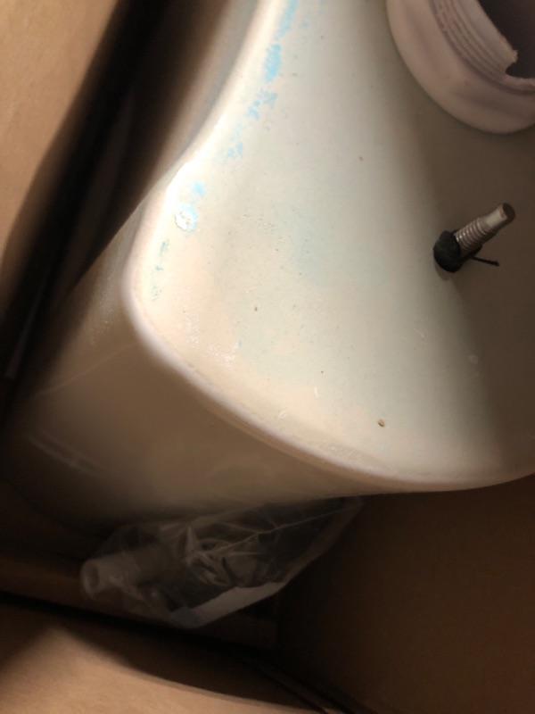 Photo 1 of ***Toilet bowl not included*** ***Damage shown in last photo*** American Standard 608AA006.020 Edgemere Two-Piece Toilet with Slow-Close Seat and Wax Ring, Elongated Front, Dual Flush, White, 1.1-1.6 gpf