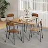 Photo 1 of ***Stock photo is a different color*** 5-Piece Dining Table Set, Rectangular Kitchen Table & Chairs, Dining Table Set w/Metal Frame, 1 Table & 4 Chairs Set, Black