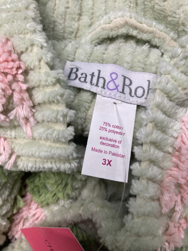 Photo 2 of ***SIZE 3X***Bath & Robes Women's Long Embroided Chenille Robe Mint Green