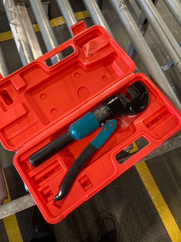 Photo 1 of Muzata Upgraded Custom Cable Railing Crimping Tool Hydraulic Crimper Hydraulic Crimping Tool for 1/8" Stainless Steel Cable Railing Kit Wire Rope Swaging Kit CT25