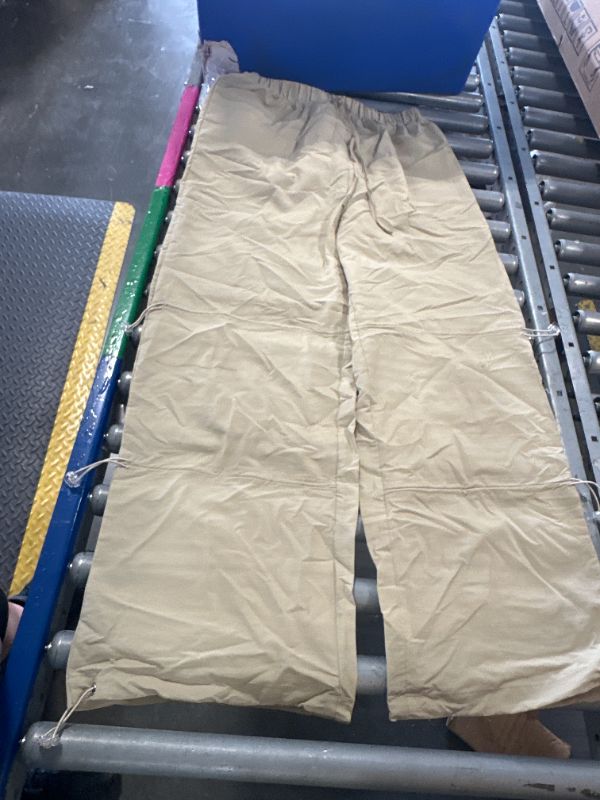 Photo 1 of ARTFREE Womens Cargo Pants Baggy Trendy High Waisted Drawstring Wide Leg Y2K Parachute Pants Khaki   
