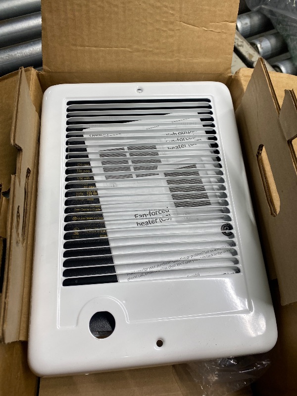 Photo 3 of 120-volt 1,500-watt Com-Pak In-wall Fan-forced Electric Heater in White with Thermostat