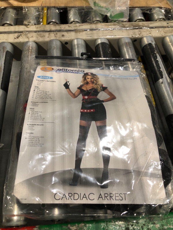 Photo 2 of California Costumes Cardiac Arrest Nurse Costume Small Black