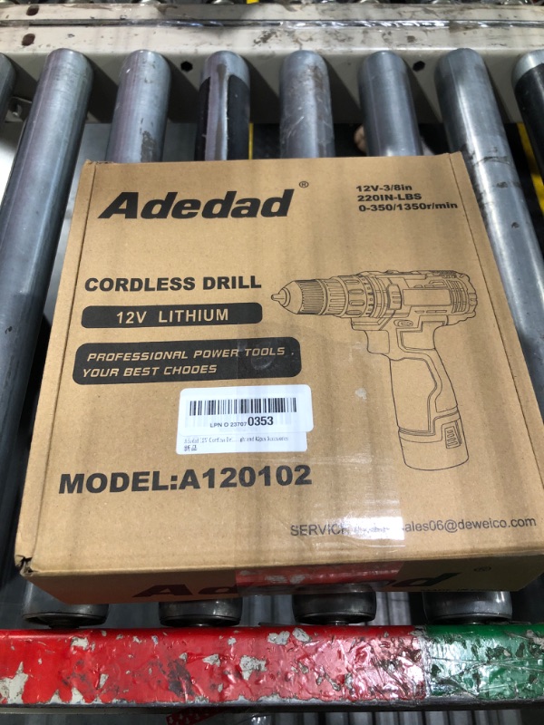 Photo 2 of Adedad 12V Cordless Drill Set, Electric Power Drill Kit with 2 Battery and Charger, 3/8 Inch Keyless Chuck,21+1 Position, 2 Variable Speed, LED Light and 42pcs Accessories, Drill Driver Kit