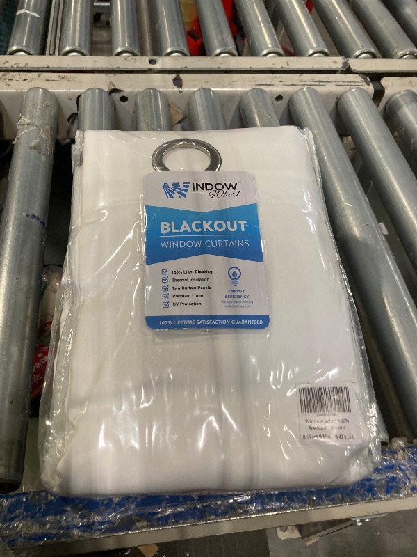 Photo 2 of 100% Blackout Window Curtains: Room Darkening Thermal Window Treatment with Light Blocking Black Liner for Bedroom, Nursery and Day Sleep - 2 Pack of Drapes, Brilliant White (63” Drop x 42” Wide Each) Brilliant White W42 x L63