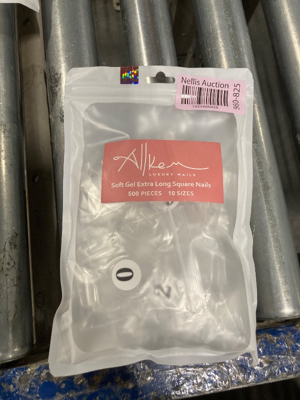 Photo 1 of Allkem Soft Gel Nail Tips - XL Square Nail Extensions with Refill Bag - 12 Sizes Extra Long Full Cover Nails - Clear (500 Pieces)